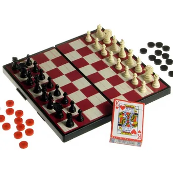 Šachy Impap šachy magnetické 24x24cm + dáma + karty