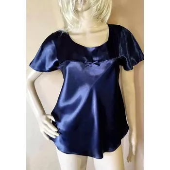 Dámská noční košile Fashion-4happy dámská košilka 0311-3 modrá S (krátký rukáv)