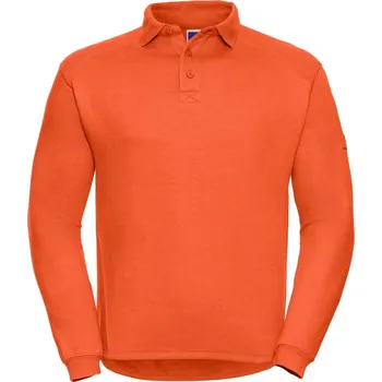 Pánská mikina Russell Pánská pracovní mikina s límečkem Barva: Oranžová, Velikost: L