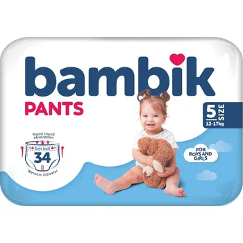 Plenkové kalhoty Bambik Plenkové kalhotky vel. 5 12-17 kg 34 ks