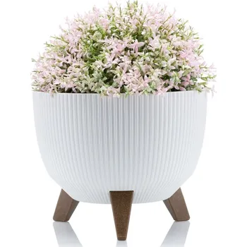 Květináč PLASTOVÝ KVĚTINÁČ ROSA LINEA ECO 18X29 CM BÍLÁ