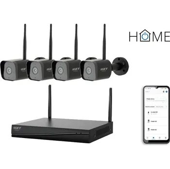 Kompletní kamerový systém iGET HOME N4C4 - Wi-Fi rekordér + 4x kamera - 2K+ rozlišení, set
