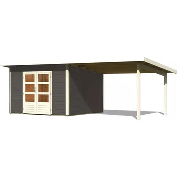 Zahradní domek LANIT PLAST Dřevěný domek KARIBU NORTHEIM 3 + přístavek 330 cm (91468) terragrau LG3853