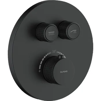 Vodovodní baterie Oltens Onega vanová baterie pod omítku s termostatem černá mat 34601300