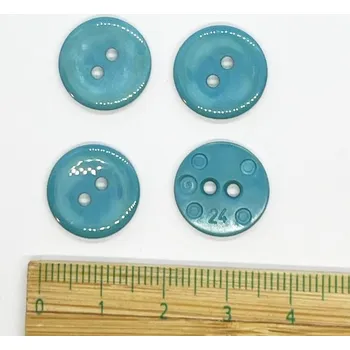 Knoflík Knoflík plastový 2 dírkový 15mm petrol