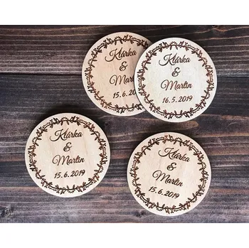 Svatební dekorace Svatební podtácky - boho 4ks
