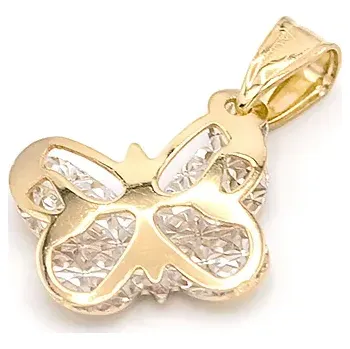 Přívěsek Zlatý přívěsek motýl dvojitý se zdobením dvě barvy zlata 1,12g