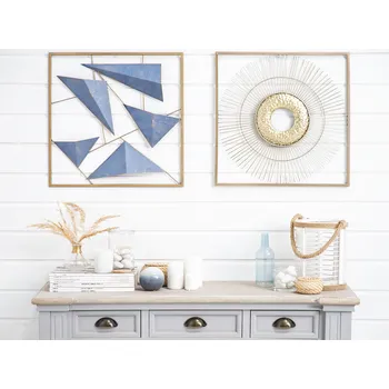 Nástěnná dekorace zlatá 50 x 50 cm v moderním čtvercovém designu Beliani