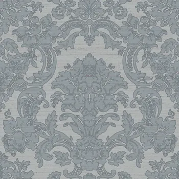 Tapeta Cristiana Masi by Parato Šedo-modrá vliesová zámecká tapeta na zeď, 33346, Tradizioni, Cristiana Masi by Parato, velikost 10,05 x 0,53 m