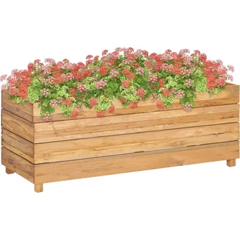 vidaXL Vyvýšený záhon 100x40x38 cm recyklované teakové dřevo a ocel