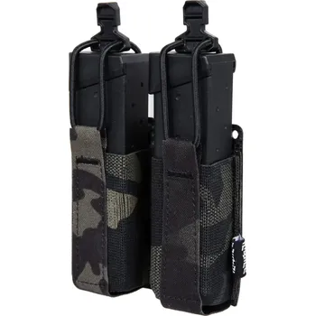 Flexi dvojitá sumka MOLLE na 2x pistolový zásobník - Multicam Black, Primal Gear