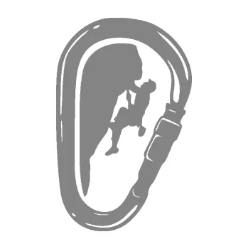 Samolepící dekorace SAMOLEPKA Horolezec 005 levá karabina (17 - šedá) NA AUTO, NÁLEPKA, FÓLIE, POLEP, TUNING, VLASTNÍ TEXT, TISK, AUTOSAMOLEPKY.cz, POLEPY, OBRÁZEK, LOGO, SAMOLEPKY