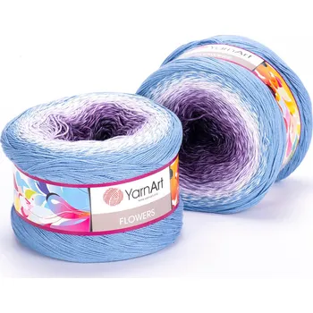 Příze Yarn Art příze Flowers 264 tmavě modrá, fialová, smetanová, modrá