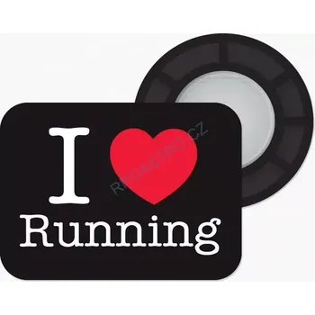 Dekorativní magnet Magnetky pro uchycení startovního čísla – I Love Running - černé, 4 ks