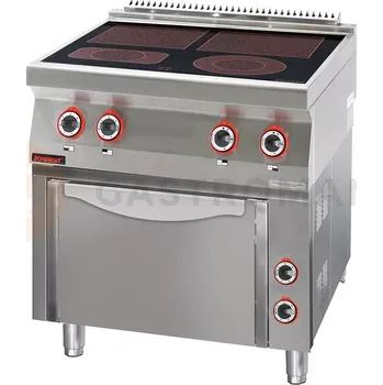 Sporák Elektrický sklokeramický sporák 4-plotýnkový s elektrickou troubou 2x4 kW + 1x2,1 kW + 1x2,0 kW + 3,5 kW (trouba) | KROMET, 700.KE-4C/PE-1