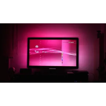 LED páska Sada pro osvětlení televizoru 2m RGB pásku + rádiový ovladač mini + zdroj
