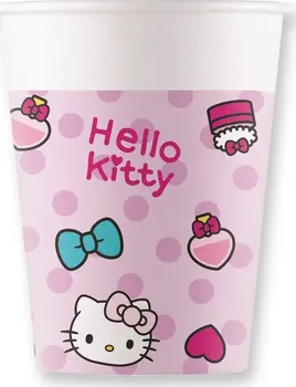 Party nádobí PROCOS Eko papírové kelímky 200 ml 8 ks Hello Kitty