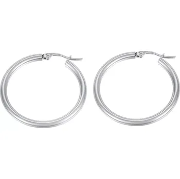 Náušnice Ocelové náušnice stříbrné barvy - klasické kruhy, francouzské zapínání