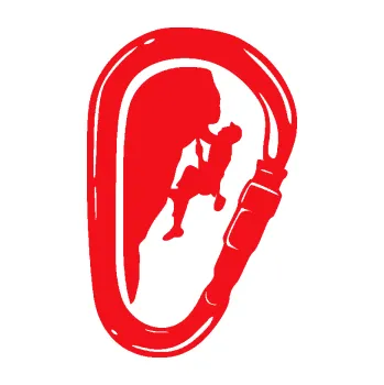 Samolepící dekorace SAMOLEPKA Horolezec 005 levá karabina (10 - červená) NA AUTO, NÁLEPKA, FÓLIE, POLEP, TUNING, VLASTNÍ TEXT, TISK, AUTOSAMOLEPKY.cz, POLEPY, OBRÁZEK, LOGO, SAMOLEPKY