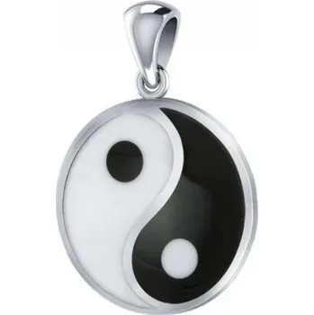 Přívěsek Jin a Jang, stříbrný přívěsek, Ag 925 Černá