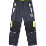 Chlapecké šusťákové kalhoty - KUGO SK7751, tmavě šedá / signální zipy Barva: Šedá, Velikost: 146