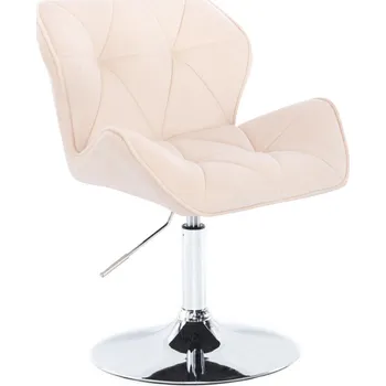 LuxuryForm DESIGN Kosmetická židle MILANO VELUR na stříbrném talíři - krémová