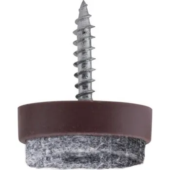 Podložka pod nábytek Walteco Filcový kluzák s vrutem, průměr 20mm, hnědý, 8 ks