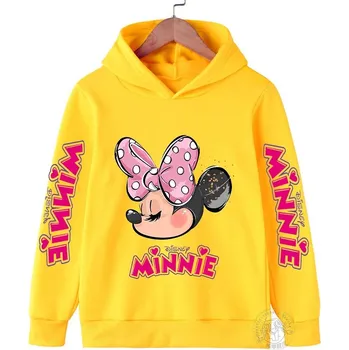 Chlapecký svetr Dívčí mikina s kapucí Minnie Mouse Barva: Žlutá, Velikost: 120/5-6 let