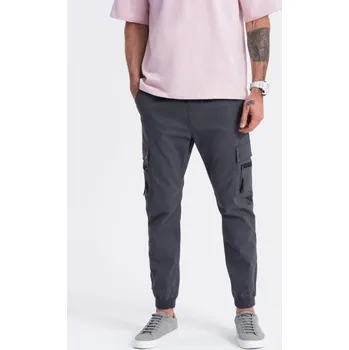Pánské kalhoty Pánské kalhoty JOGGER s cargo kapsami na zip grafitová