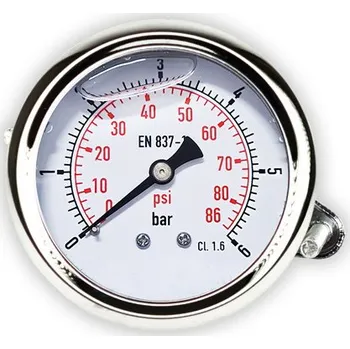 MALGORANI Manometr glycerinový d63mm 0-6 BAR ZADNÍ vývod 1/4&quot; MM-63/6K