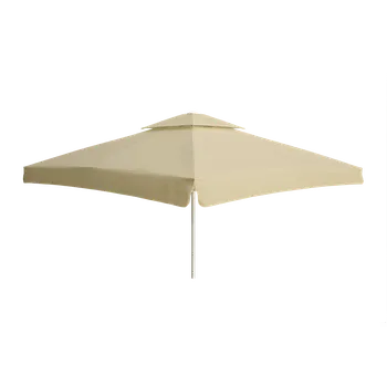Stínicí technika Perfecta Parasols Velký slunečník BIGGIE SQUARE 5 m bílá kostra, potah s volánem Béžová