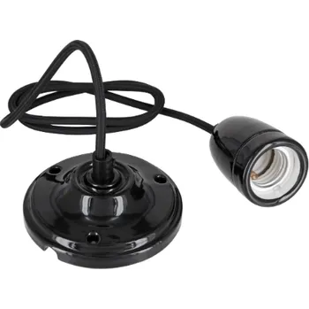 Elektrická zásuvka Elhard Keramik KP2000B svítidlo E27 závěsné černý