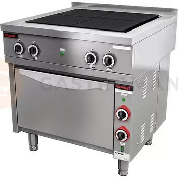 Sporák Elektrický sporák s elektrickou troubou 4x4,0 kW + 3,5 kW | KROMET, 000.KEZ-4u/PE-1T