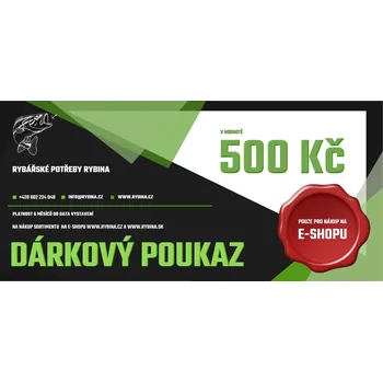 Dárková krabička Dárkový poukaz na nákup rybářských potřeb 500 Kč