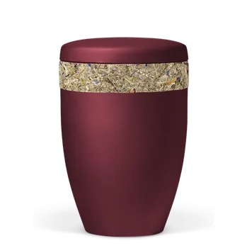 Smuteční dekorace Ekologická urna Hay - Vínová