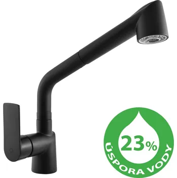 Vodovodní baterie RAV Slezák Spořící vodovodní baterie dřezová VTE411.5CMAT Vltava ECO černá matná