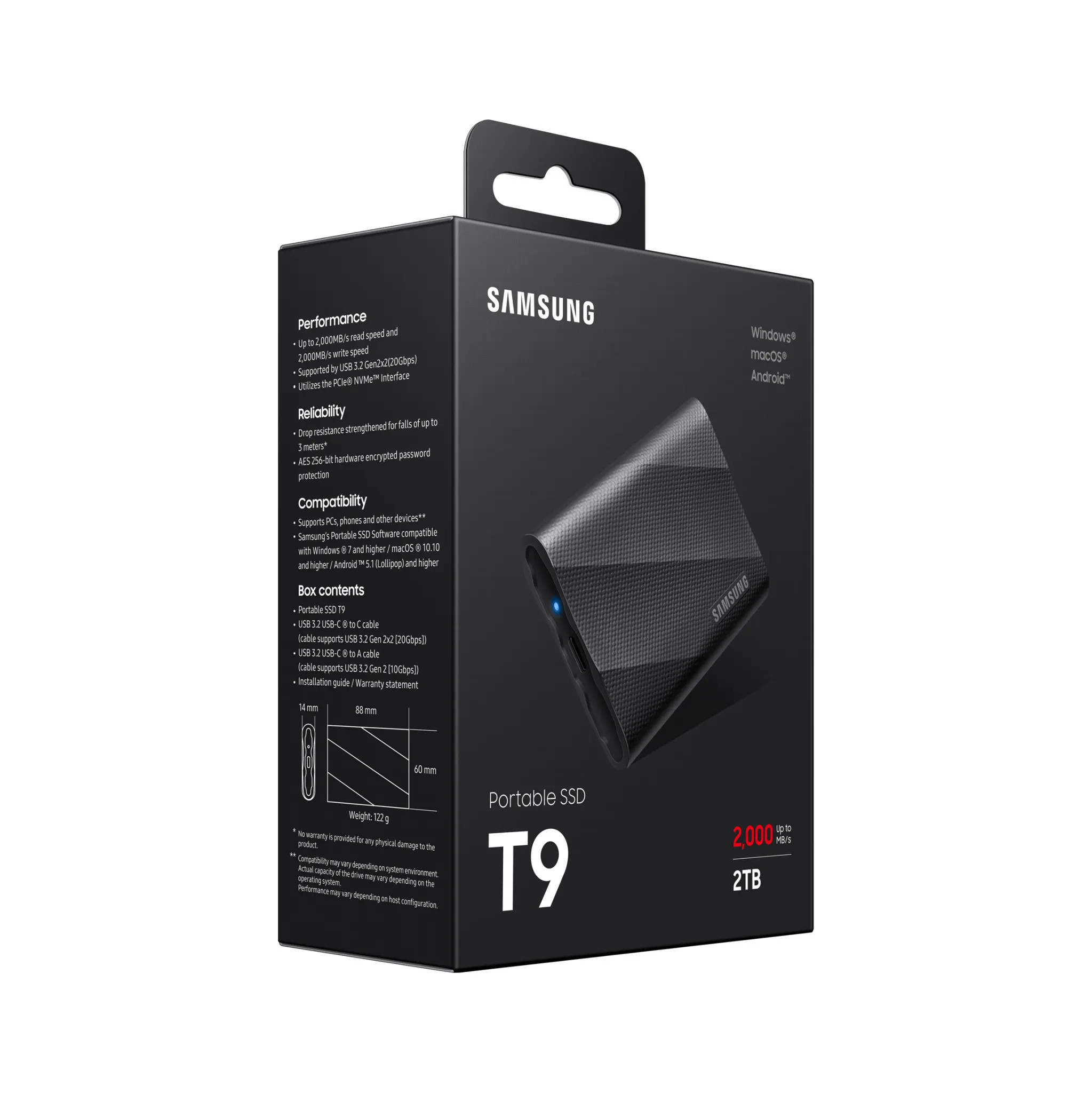 Fotografie 8 - SSD disk Samsung T9 2 TB černý (MU-PG2T0B/EU)