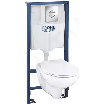 Grohe Solido Set předstěnové instalace, klozetu Bau Ceramic a sedátka softclose, tlačítka Sail, chrom, 39499000