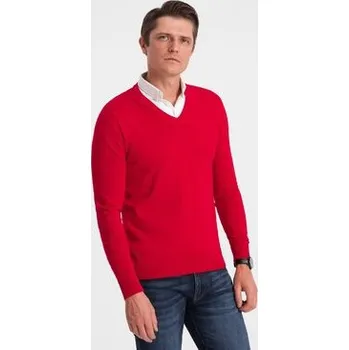 Pánský svetr Ombre Svetr OM-SWSW-0102 Červená Regular Fit S