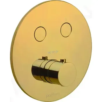 Vodovodní baterie Paffoni Compact Box Termostatická baterie pod omítku, pro 2 spotřebiče, zlatá, CPT018HG