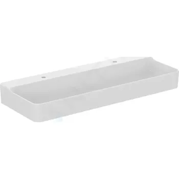 Umyvadlo Ideal Standard Conca Ceram Dvojumyvadlo na desku 120x45 cm, bez přepadu, otvory pro baterie, bílá, T384401