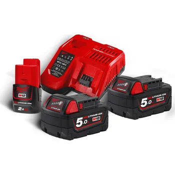 Milwaukee M18 NRG-502 4933459217 12 V 1x 2,0 Ah + 18 V 2x 5,0 Ah + nabíječka
