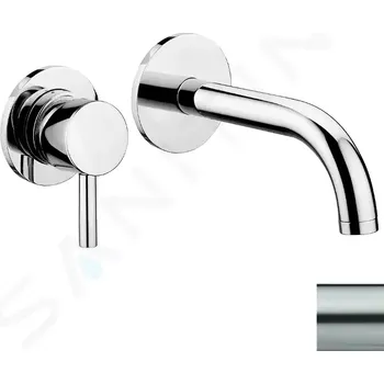 Vodovodní baterie Paffoni Stick Umyvadlová baterie pod omítku s tělesem, 2-otvorová instalace, nerez, SK007ST70