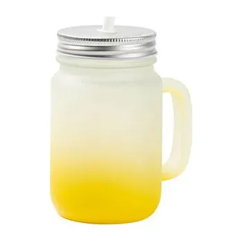 Sklenice Sklenice "Mason Jar" 350 ml matná - žlutý gradient sublimace termotransfer