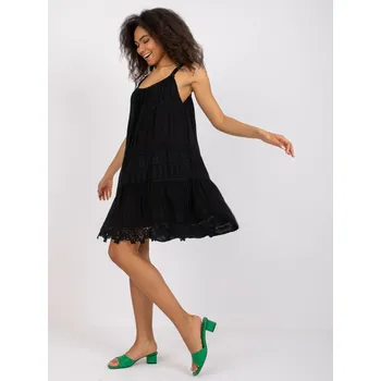Dámské šaty Lehounké letní minišaty Eunice OCH BELLA černé EU velikost: M