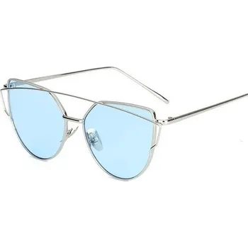 Sluneční brýle Flamenco Mystique Modré Průhledné Sluneční Brýle GLAM ROCK FASHION OK21WZ15, UV 400 Filtr, Metalové Zauszniki a Nosník