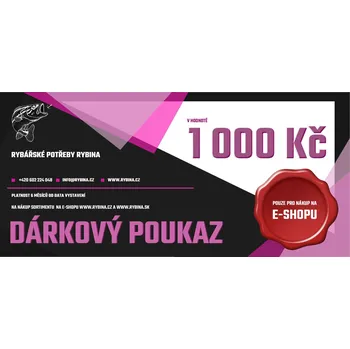 Dárková krabička Dárkový poukaz na nákup rybářských potřeb 1000 Kč