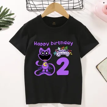 Smiling Critters Dětské narozeninové černé tričko s číslovkou a potiskem na motivy oblíbených postaviček "Smiling Critters" (vel. 100 - 160) Barva: WXDW96, Velikost: 100