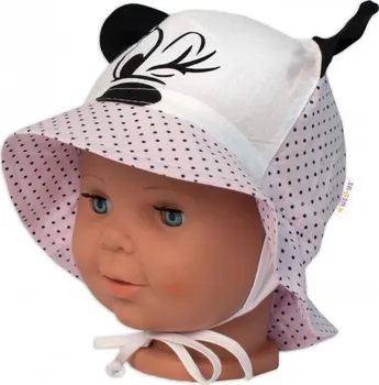 Kojenecká čepice Baby Nellys Minnie letní klobouček na zavazování růžový