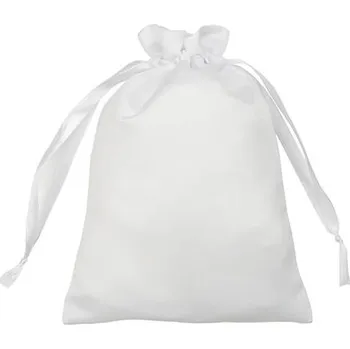 Svatební dekorace Pytlík saténový 16x23 cm bílý sublimace termotransfer